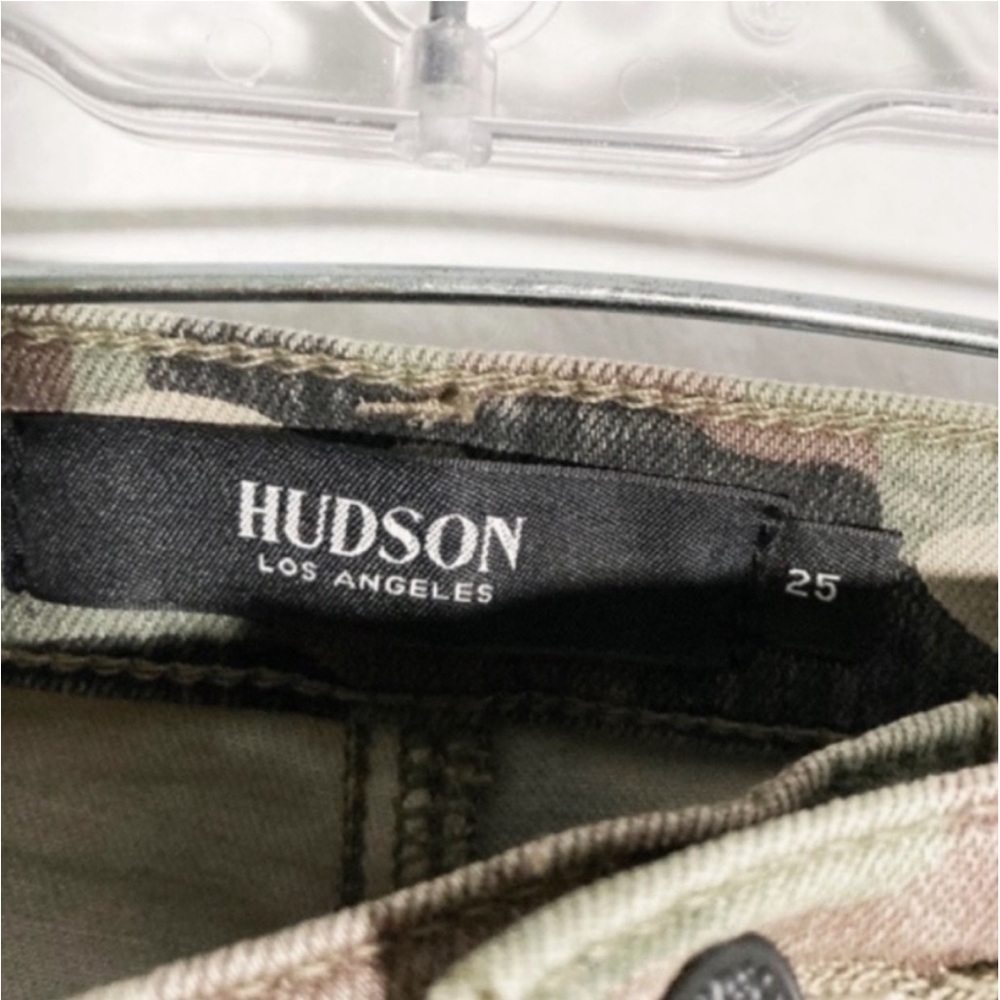 Hudson Barbara High Rise Super Skinny Jeans In Green Camo Sz 25 - Picture 8 of 10